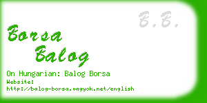 borsa balog business card